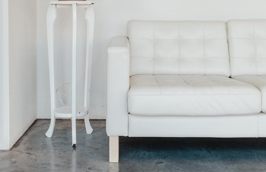 Upholstered sofa white